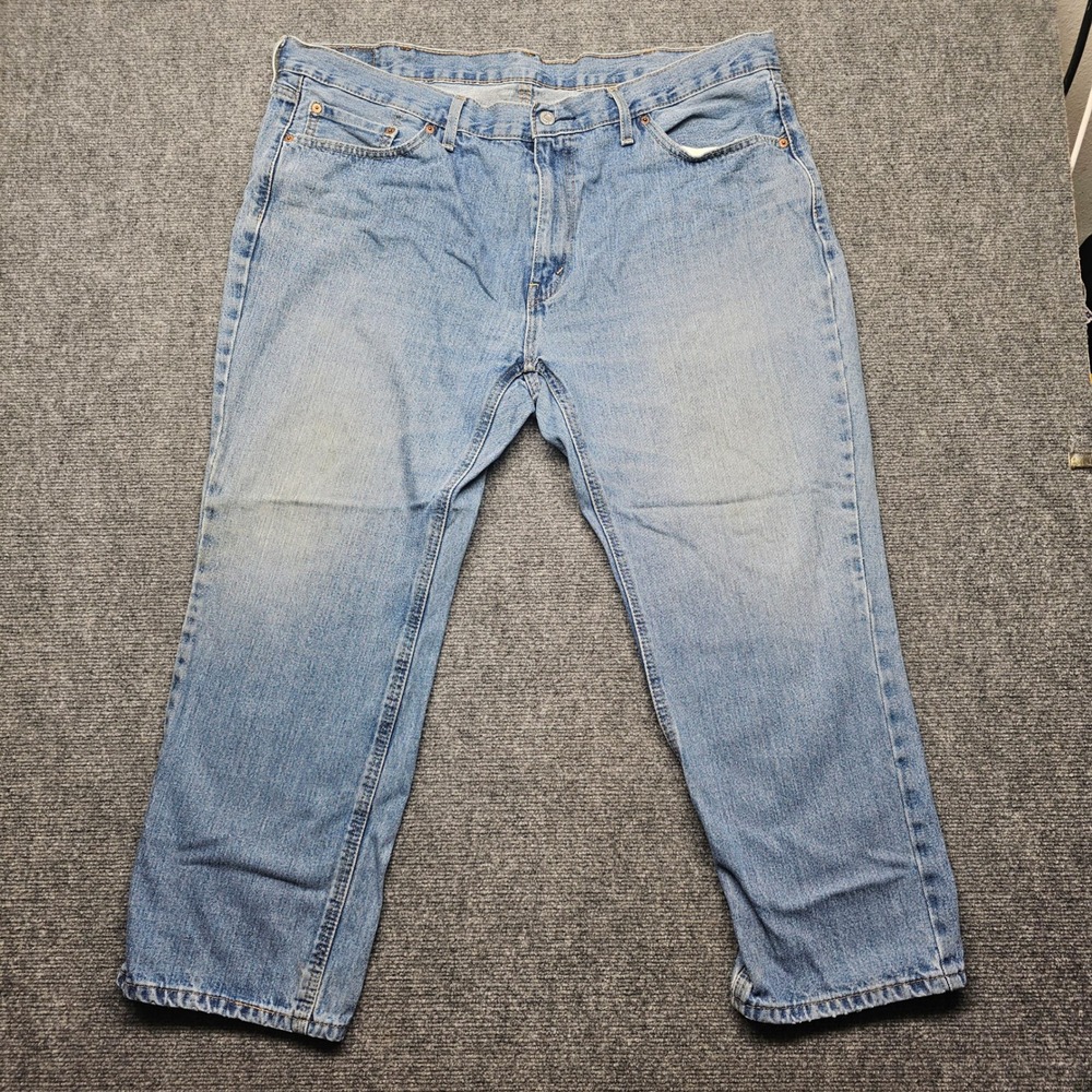 Levis 505 Regular Fit Light Wash Blue Denim Jeans 44x30 18757-0057